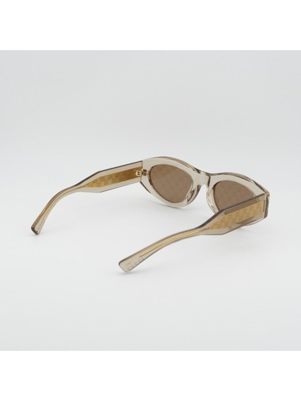 Gucci GG2065S 003 Sunglasses Yellow Cat Eye Frame, Brown with Logo Lenses - Picture 7 of 9